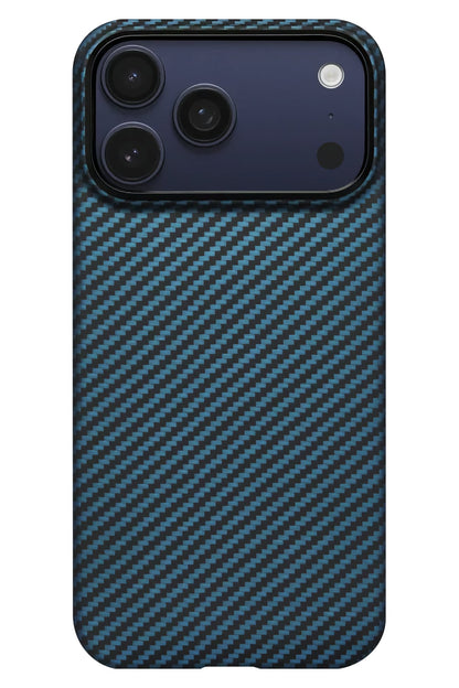 Tactile Woven iPhone 17 Pro Max MagSafe Uyumlu 1500D Aramid Fiber Kılıf Black Blue Pitaka