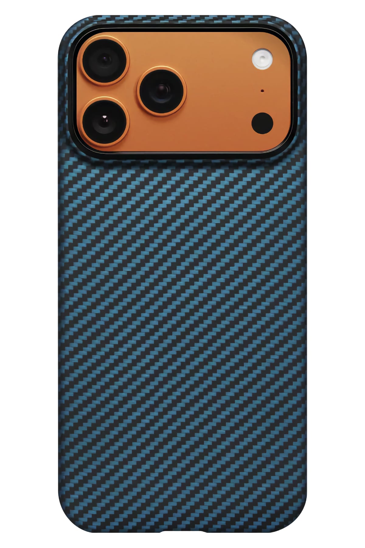 Tactile Woven iPhone 17 Pro Max MagSafe Uyumlu 1500D Aramid Fiber Kılıf Black Blue Pitaka