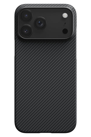 Tactile Woven iPhone 17 Pro Max MagSafe Uyumlu 1500D Aramid Fiber Kılıf Black-Gray Twill Pitaka