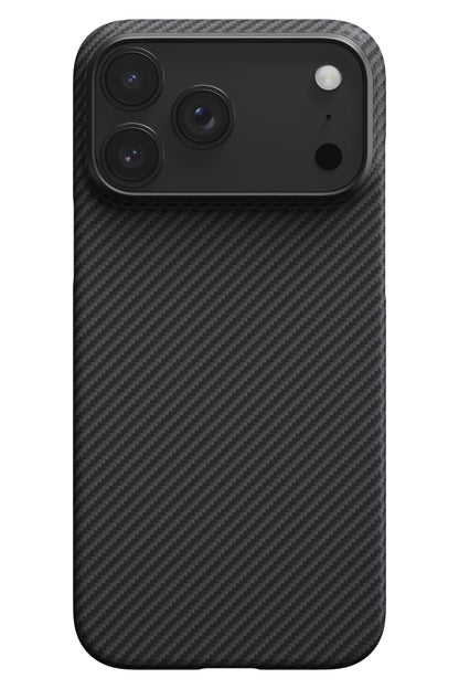 Tactile Woven iPhone 17 Pro Max MagSafe Uyumlu 1500D Aramid Fiber Kılıf Black-Gray Twill Pitaka