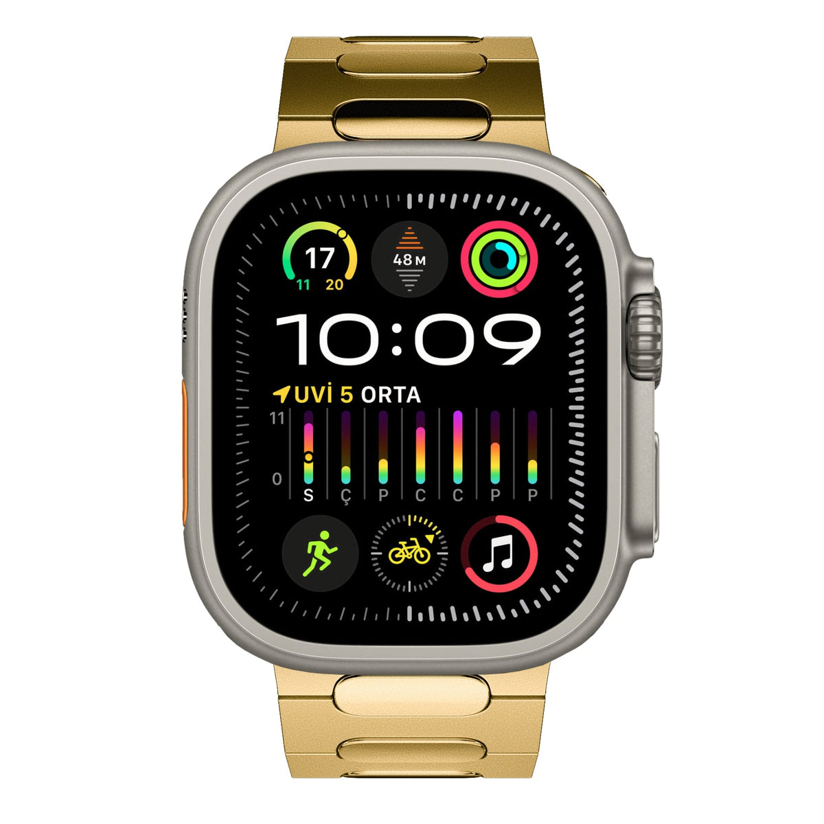 Titanova Apple Watch Uyumlu Titanyum Kordon Gold Bikordon