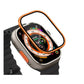Apple Watch Ultra Uyumlu Metal Çerçeveli İnce Ekran Koruyucu Turuncu