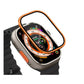 Apple Watch Ultra Uyumlu Metal Çerçeveli İnce Ekran Koruyucu Turuncu  bikordon