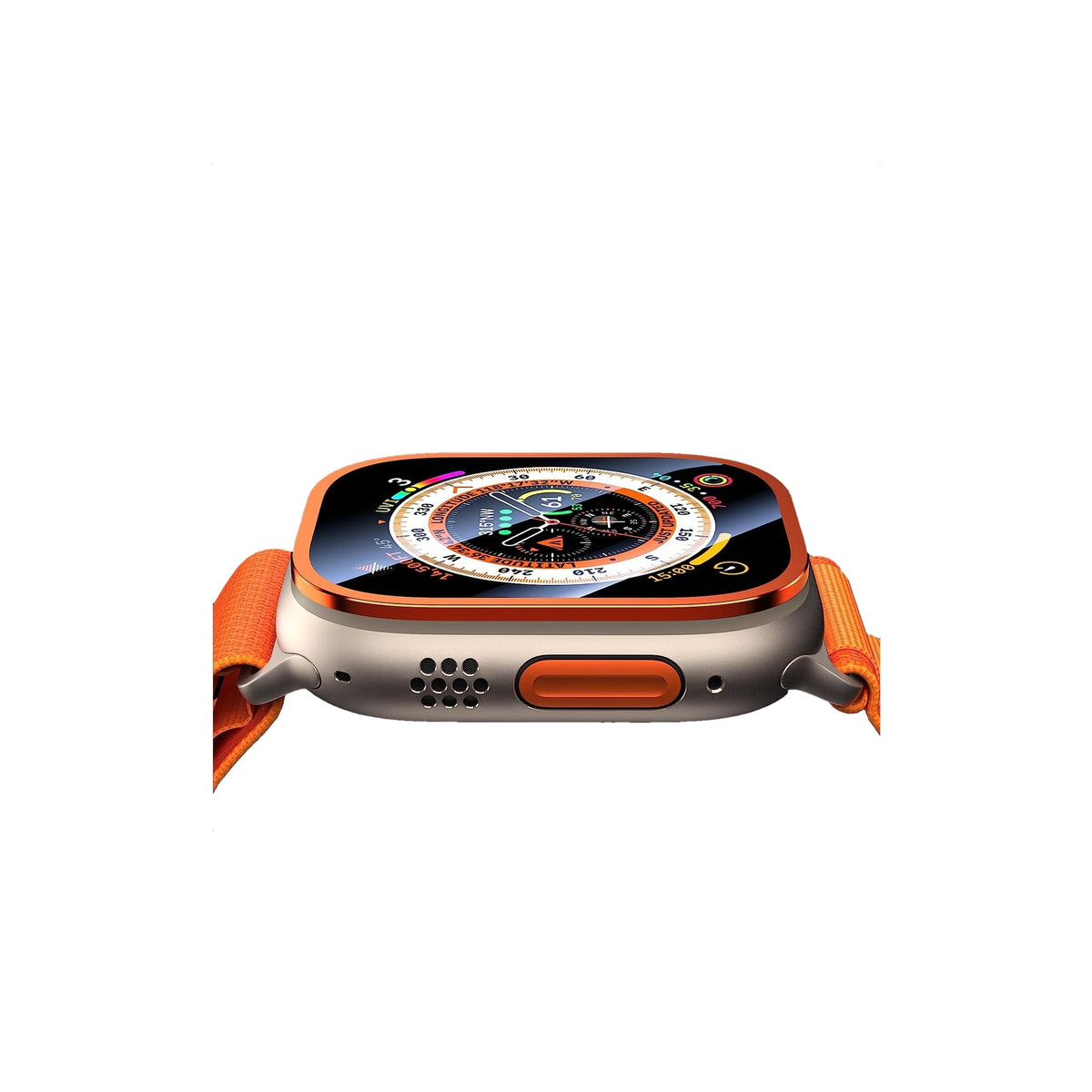Apple Watch Ultra Uyumlu Metal Çerçeveli İnce Ekran Koruyucu Turuncu  bikordon