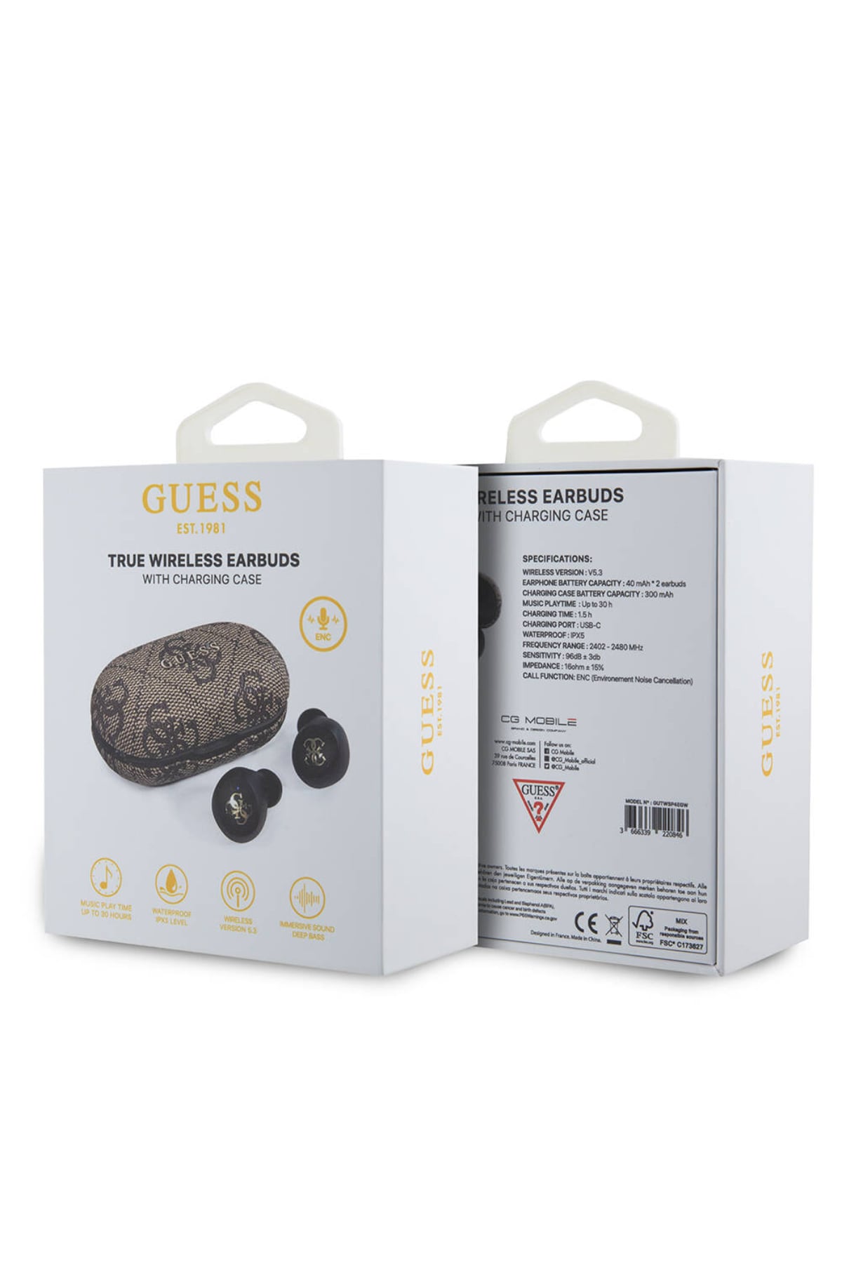 Guess TWS Kulak İçi Bluetooth 5.3 Kablosuz Kulaklık Kahverengi  Guess