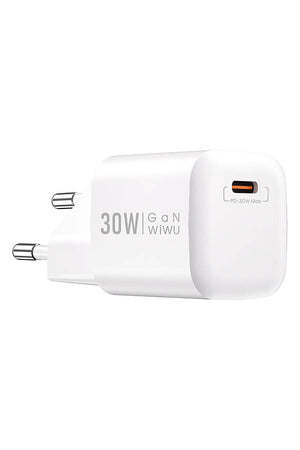 Wiwu Wi-U006 GaN Tech PD Hızlı Şarj Özellikli Seyahat Şarj Başlığı 30W  Wiwu