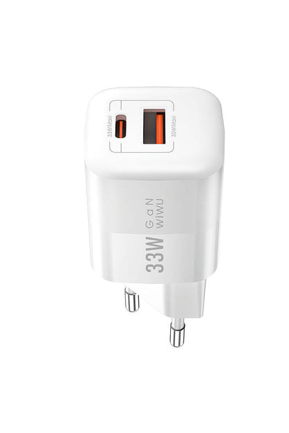 Wiwu Wi-U008 GaN Tech PD QC 3.0 Travel Charging Head with Fast Charging 33W 