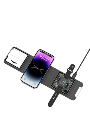 Wiwu Wi-W001 3in1 Katlanabilir Magnetik Kablosuz Şarj Standı  Wiwu