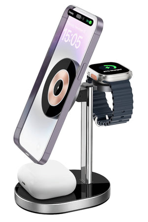 Wiwu Wi-W003 Light and Shadow 3in1 Hızlı Şarj Özellikli Magnetik Kablosuz Şarj Standı  Wiwu