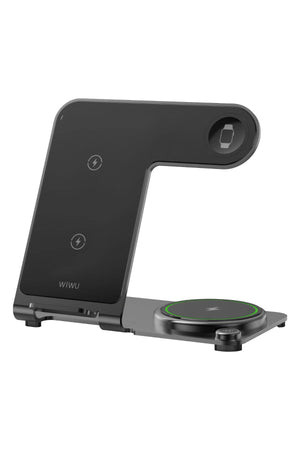 Wiwu Wi-W005 Armor 3in1 Hızlı Şarj Özellikli Magnetik Kablosuz Şarj Standı  Wiwu