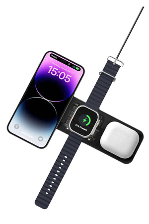 Wiwu Wi-W010 Matrix 3in1 Magnetik Kablosuz Şarj Standı  Wiwu