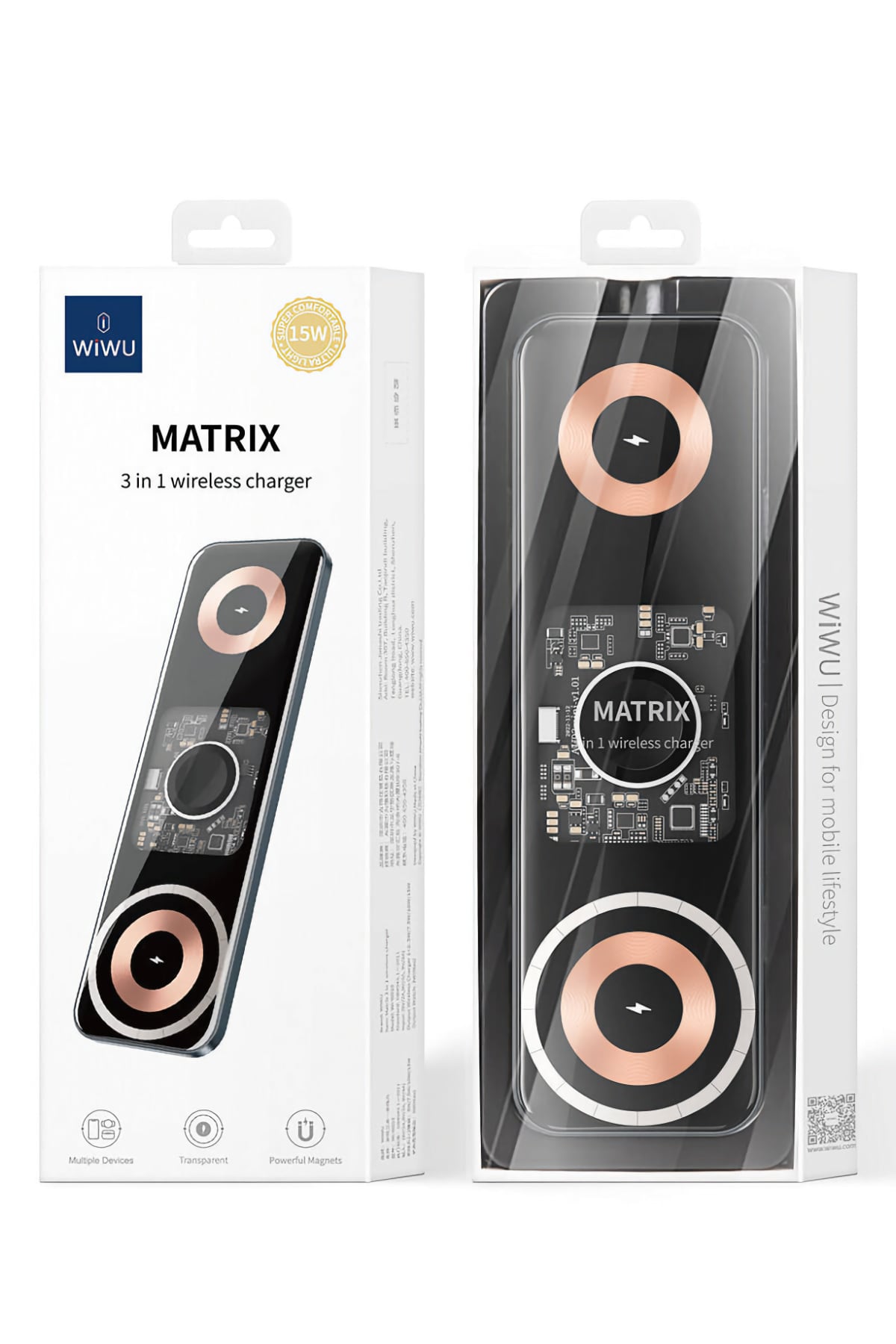 Wiwu Wi-W010 Matrix 3in1 Magnetik Kablosuz Şarj Standı  Wiwu