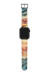 Apple Watch Uyumlu UV Baskılı Silikon Kordon Waves