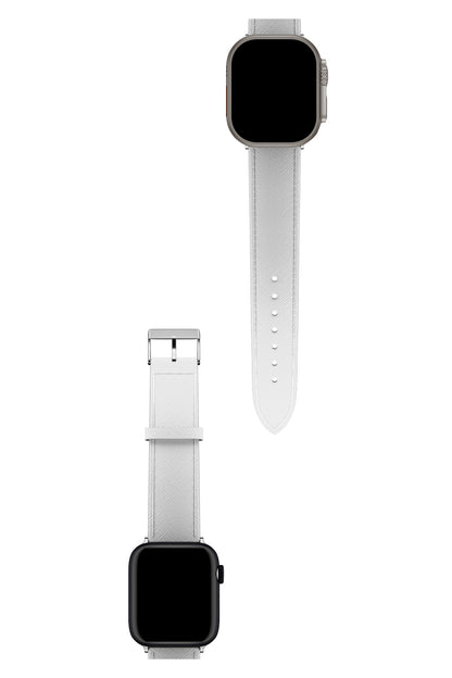 Apple Watch Compatible Saffiano Leather Band White 