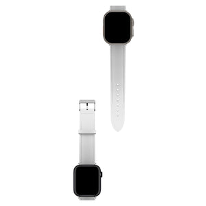 Apple Watch Uyumlu Saffiano Deri Kordon White  bikordon