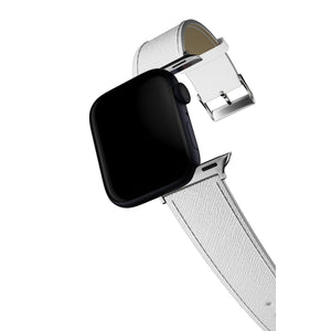 Apple Watch Uyumlu Saffiano Deri Kordon White  bikordon