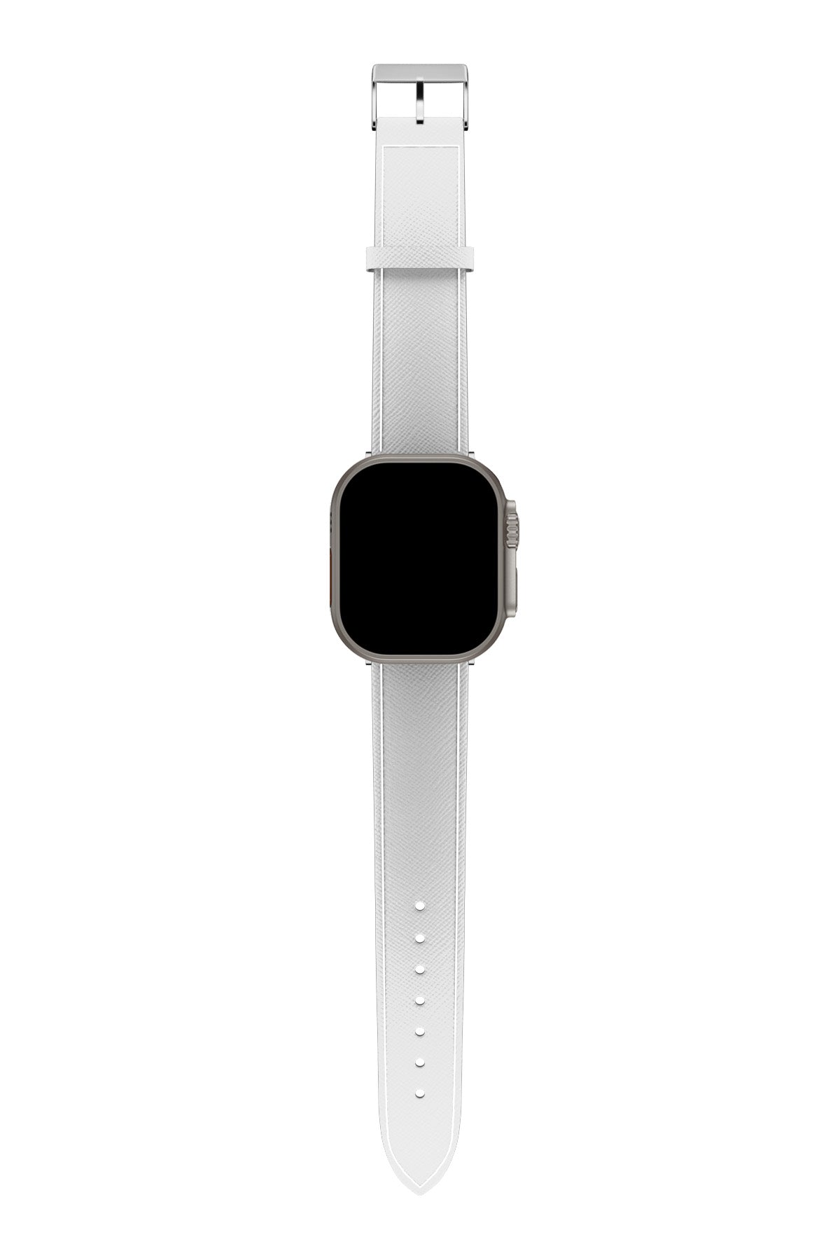 Apple Watch Uyumlu Saffiano Deri Kordon White  bikordon