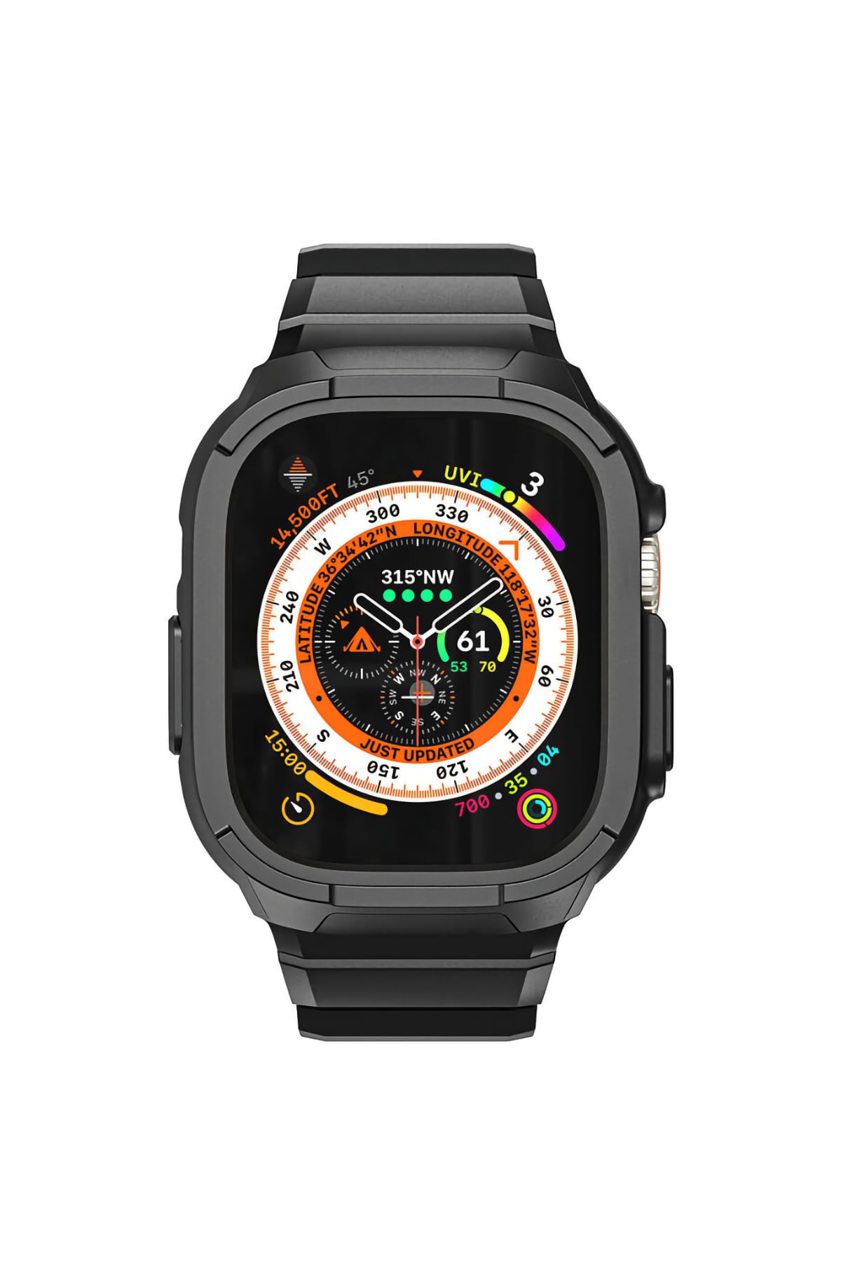 Wiwu Armor Apple Watch / Ultra Uyumlu Kasa Koruyucu Siyah Wiwu