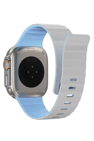 Wiwu Mag Secur Apple Watch / Ultra Uyumlu Silikon Kordon Beyaz Mavi Wiwu