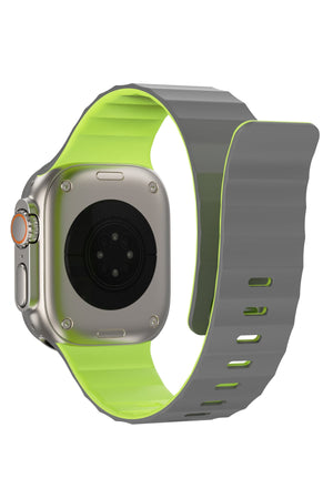 Wiwu Mag Secur Apple Watch / Ultra Uyumlu Silikon Kordon Gri Yeşil Wiwu