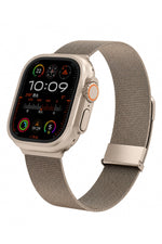 Wiwu MagFlex Secure Apple Watch / Ultra Uyumlu Milano Örgü Metal Kordon Gold Wiwu