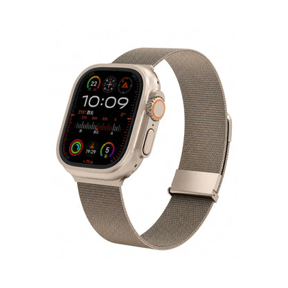 Wiwu MagFlex Secure Apple Watch / Ultra Uyumlu Milano Örgü Metal Kordon Gold Wiwu