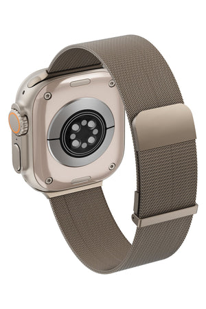 Wiwu MagFlex Secure Apple Watch / Ultra Uyumlu Milano Örgü Metal Kordon Gold Wiwu