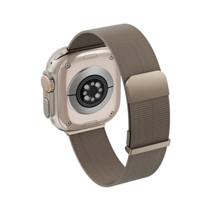 Wiwu MagFlex Secure Apple Watch / Ultra Uyumlu Milano Örgü Metal Kordon Gold Wiwu