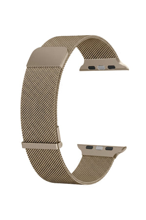 Wiwu MagFlex Secure Apple Watch / Ultra Uyumlu Milano Örgü Metal Kordon Gold Wiwu