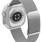 Wiwu MagFlex Secure Apple Watch / Ultra Uyumlu Milano Örgü Metal Kordon Gümüş Wiwu
