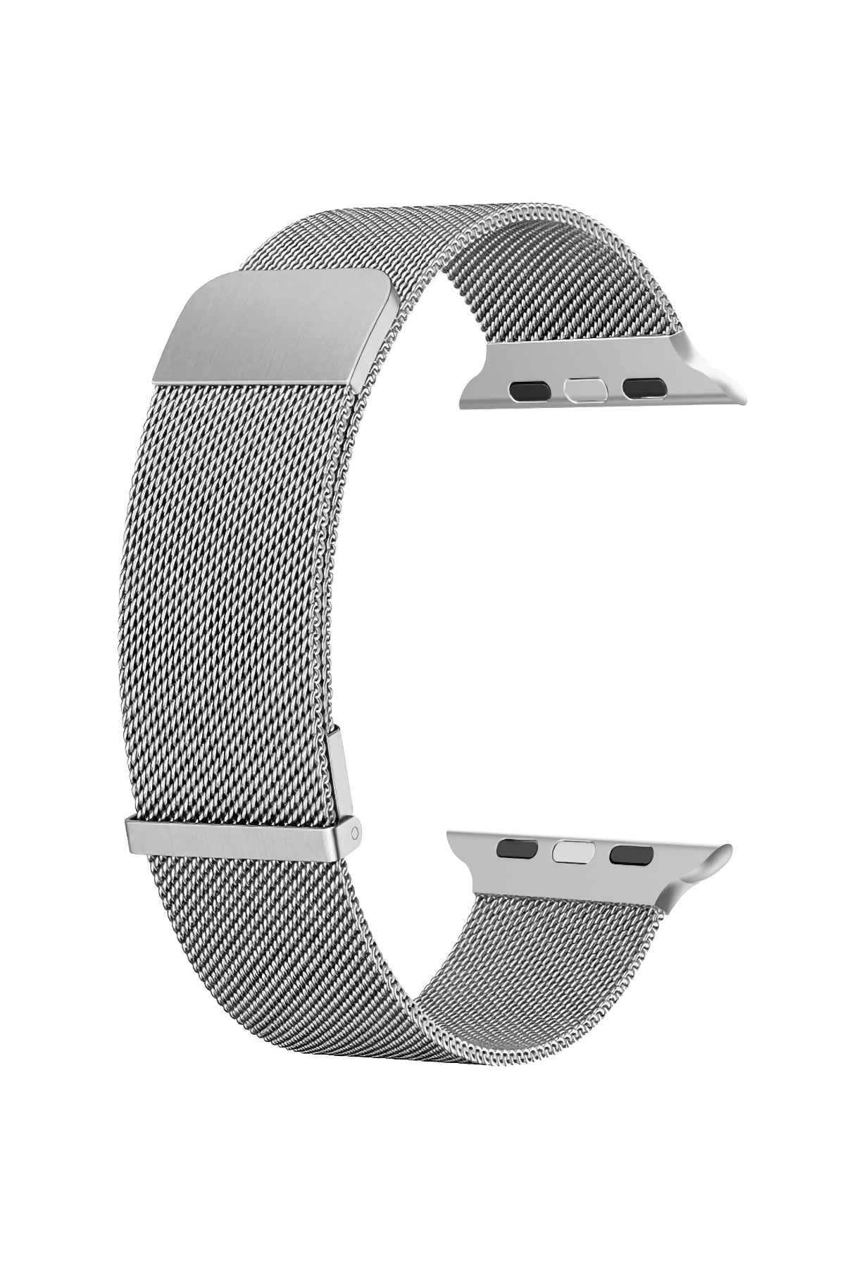 Wiwu MagFlex Secure Apple Watch / Ultra Uyumlu Milano Örgü Metal Kordon Gümüş Wiwu