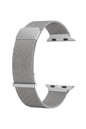 Wiwu MagFlex Secure Apple Watch / Ultra Uyumlu Milano Örgü Metal Kordon Gümüş Wiwu
