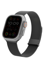Wiwu MagFlex Secure Apple Watch / Ultra Uyumlu Milano Örgü Metal Kordon Siyah Wiwu