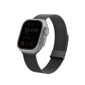Wiwu MagFlex Secure Apple Watch / Ultra Uyumlu Milano Örgü Metal Kordon Siyah Wiwu