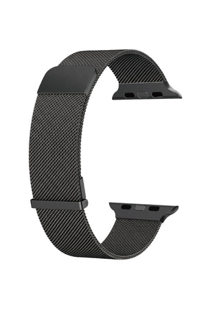 Wiwu MagFlex Secure Apple Watch / Ultra Uyumlu Milano Örgü Metal Kordon Siyah Wiwu
