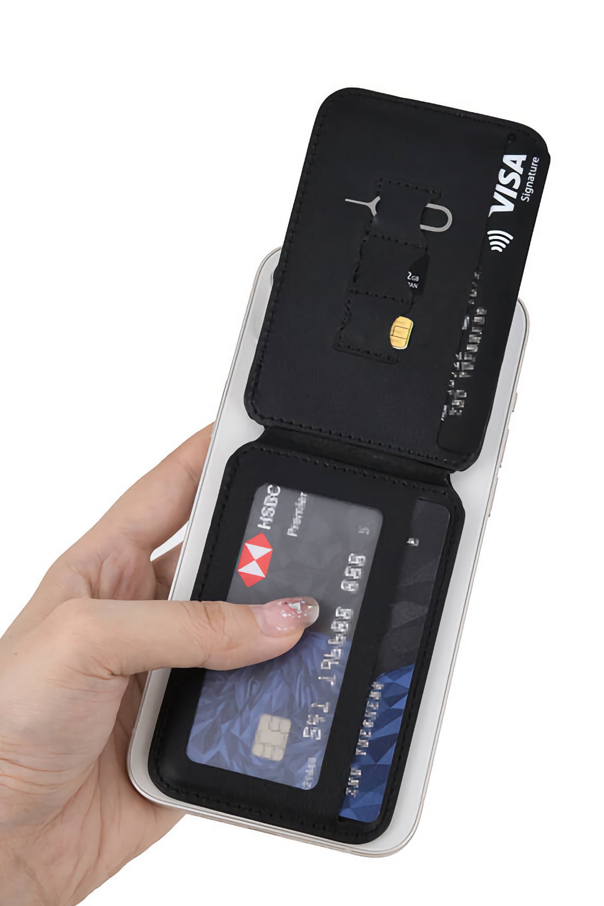 Wiwu MW-003 Magsafe Uyumlu Standlı Deri Kartlık  Wiwu