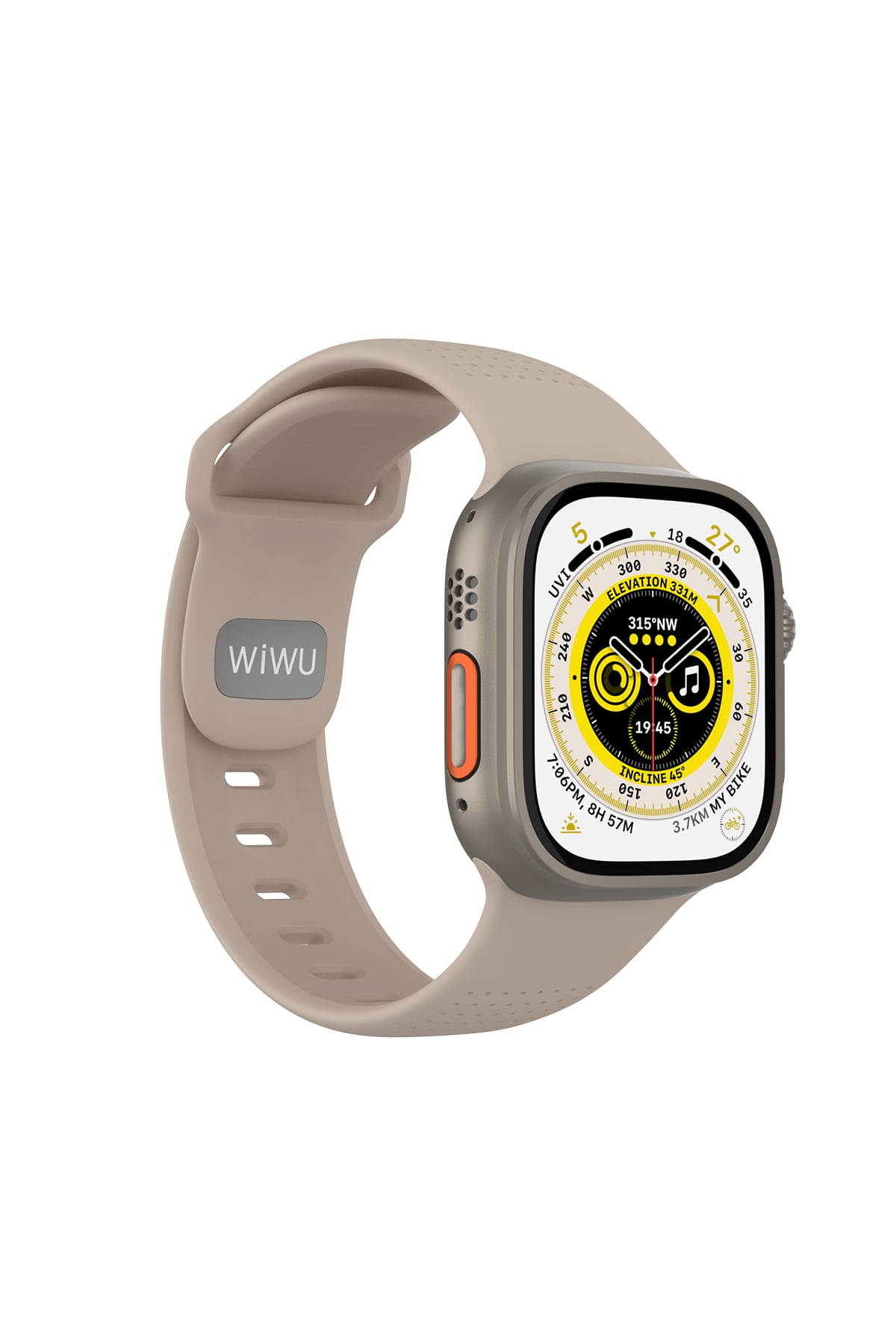 Wiwu Wi-WB0201 Comf Secur Apple Watch / Ultra Uyumlu Silikon Kordon Krem wiwu