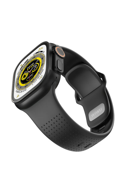 Wiwu Wi-WB0201 Comf Secur Apple Watch / Ultra Uyumlu Silikon Kordon Siyah wiwu