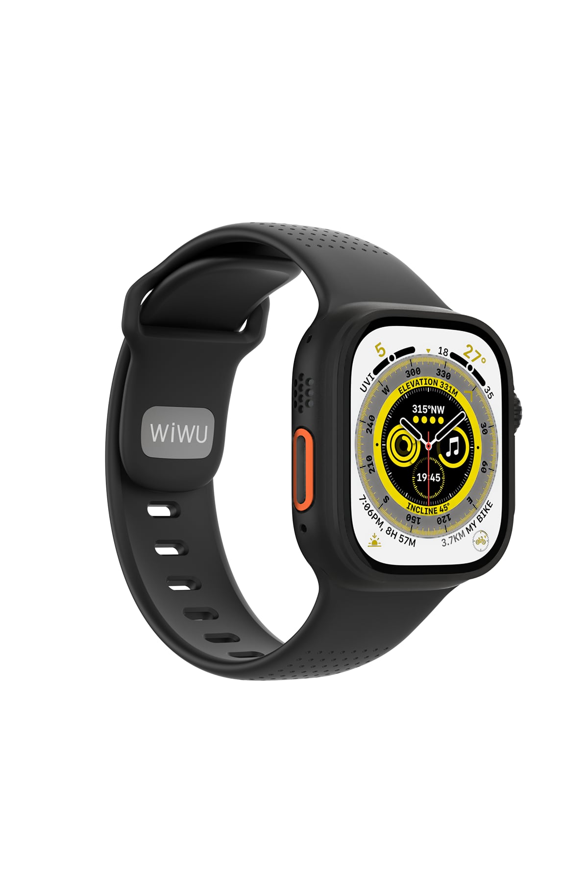 Wiwu Wi-WB0201 Comf Secur Apple Watch / Ultra Uyumlu Silikon Kordon Siyah wiwu