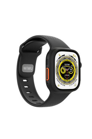 Wiwu Wi-WB0201 Comf Secur Apple Watch / Ultra Uyumlu Silikon Kordon Siyah wiwu