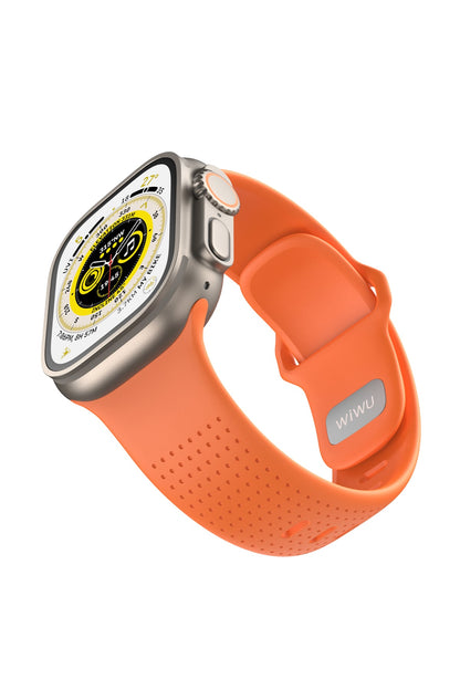 Wiwu Wi-WB0201 Comf Secur Apple Watch / Ultra Uyumlu Silikon Kordon Turuncu wiwu