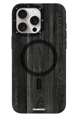 Youngkit Wood Forest iPhone 14 Pro Magsafe Uyumlu Kılıf Siyah