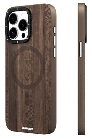 Youngkit Wood Forest iPhone 14 Pro Magsafe Uyumlu Kılıf Kahverengi