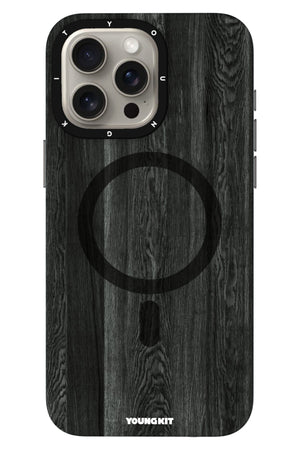 Youngkit Wood Forest iPhone 15 Pro Magsafe Uyumlu Kılıf Siyah