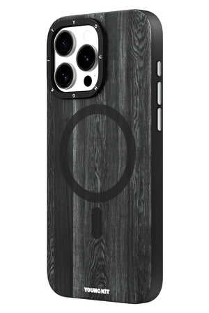 Youngkit Wood Forest iPhone 15 Pro Magsafe Uyumlu Kılıf Siyah