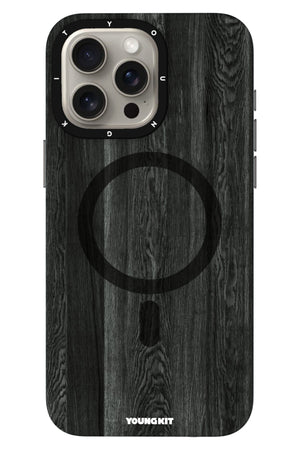 Youngkit Wood Forest iPhone 15 Pro Max Magsafe Uyumlu Kılıf Siyah
