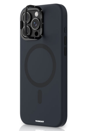 Youngkit Bitty Cream iPhone 16 Pro Max Magsafe Uyumlu Standlı Silikon Kılıf Mavi  Youngkit