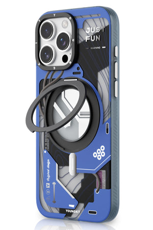 Youngkit Starship Serisi iPhone 16 Pro Max Magsafe Uyumlu Kılıf Mavi Youngkit