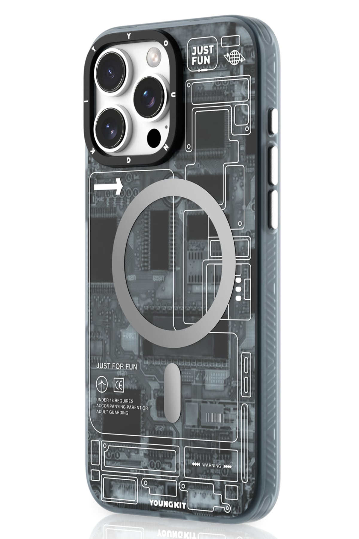 Youngkit Technology iPhone 16 Pro Max Magsafe Uyumlu Kılıf Gri  Youngkit