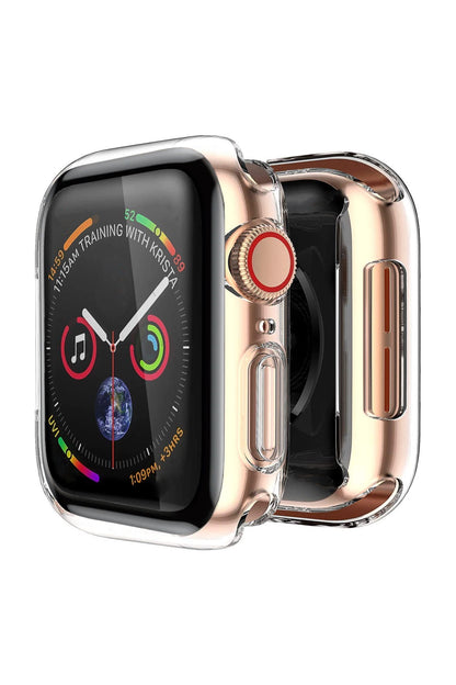 Apple Watch Uyumlu Kavisli Ekran Koruyucu Kasa Suya Dayanıklı Clear